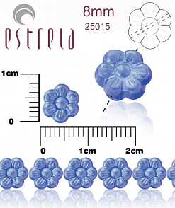 Korálky VOSKOVANÉ tvar KYTIČKA velikost 8mm. Barva 25015 (Modrá). Balení 12Ks.