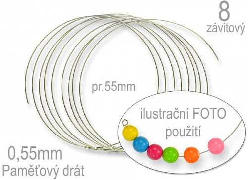 PAMĚŤOVÝ DRÁT 8-závitový průměr 55mm. Síla drátu 0,55mm