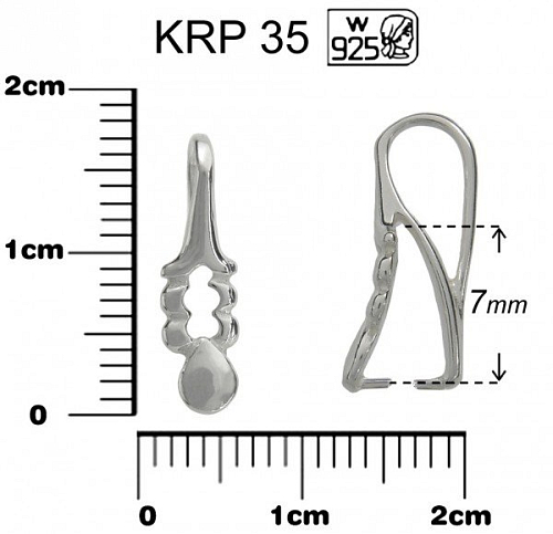 ŠLUPNA ozn. KRP 35. Materiál STŘÍBRO AG925.váha 0,62g.