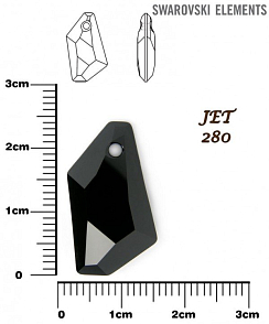 SWAROVSKI DE-Art Pendant barva JET velikost 24mm.