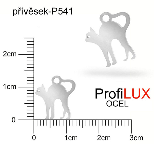 Přívěsek Chirurgická Ocel ozn-P541 KOČKA prohnutá  velikost 12x12mm tl.1.2mm. Řada přívěsků ProfiLUX