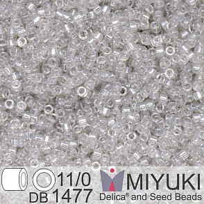Korálky Miyuki Delica 11/0. Barva Transparent Pale Taupe Luster DB1477. Balení 5g.