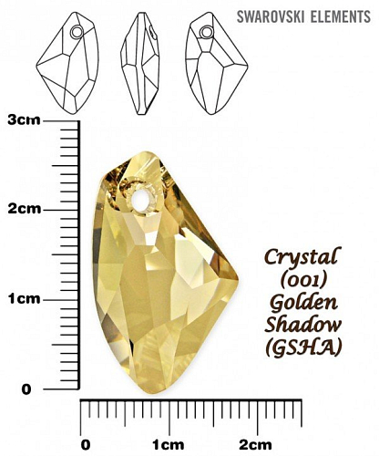 SWAROVSKI 6656 barva CRYSTAL GOLDEN SHADOW velikost 27mm. 