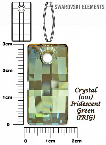 SWAROVSKI 6696 URBAN Pendant barva CRYSTAL IRIDESCENT GREEN velikost 30mm.