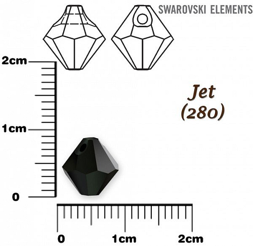 SWAROVSKI PŘÍVÉSKY 6301 barva JET velikost 8mm. 