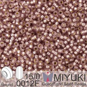 Korálky Miyuki Round 15/0. Barva 0012F Matte S/L Smoky Amethyst. Balení 5g.