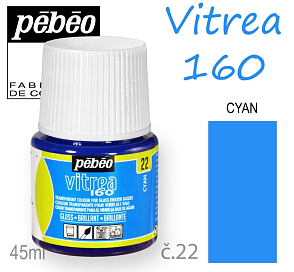 Barva na sklo VITREA 160- vypalovací č.22 CYAN objem 45ml.