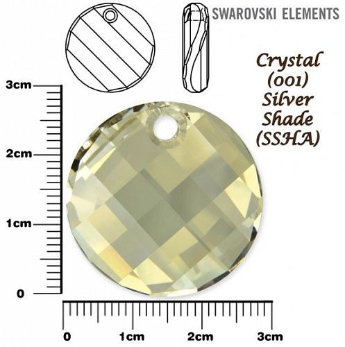 SWAROVSKI PŘÍVÉSKY TWIST Pendant 6621 barva CRYSTAL SILVER SHADE velikost 28mm.