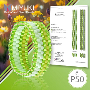 Rukodělná korálková stavebnice MIYUKI. Stavebnice prstenu COLOR Line no. P50