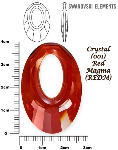 SWAROVSKI HELIOS Pendant barva CRYSTAL RED MAGMA velikost 40mm.