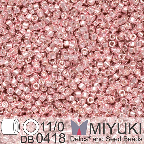 Korálky Miyuki Delica 11/0. Barva  Galvanized Blush DB0418. Balení 5g