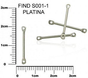 Rozdělovač (ramínko) ozn. FIND S001-1. Velikost 1x20mm. Barva PLATINA. Balení 15Ks.