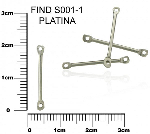 Rozdělovač (ramínko) ozn. FIND S001-1. Velikost 1x20mm. Barva PLATINA. Balení 15Ks.