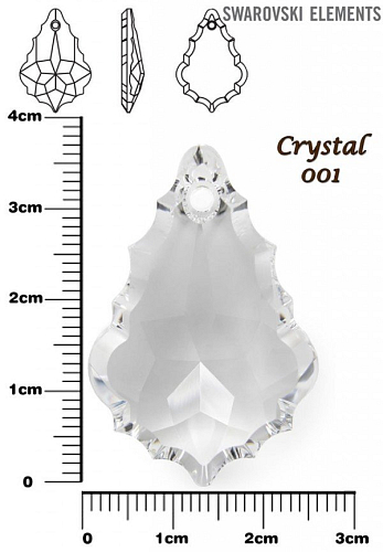 SWAROVSKI 6091 Baroque Pendant barva CRYSTAL velikost 38mm