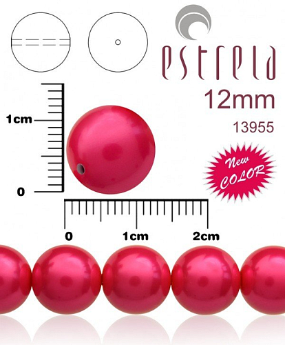 VOSKOVANÉ korále tvar kulatý. Velikost 12mm. Barva 13955 (růžová pastelová) New COLOR. Balení 8ks na návleku. 