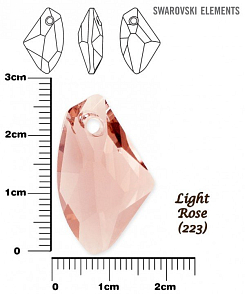 SWAROVSKI 6656 barva LIGHT ROSE velikost 27mm. 