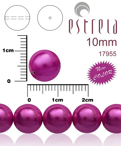 VOSKOVANÉ korále tvar kulatý. Velikost 10mm. Barva 17955 (metalická purpurová ) New COLOR. Balení 12ks na návleku.