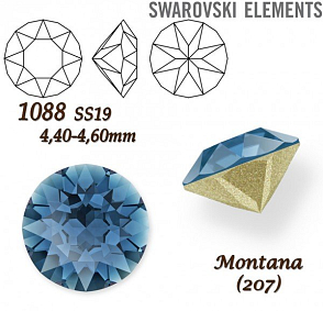 SWAROVSKI ELEMENTS 1088 XIRIUS Chaton SS19 (4,40-4,60mm) barva Montana (207).