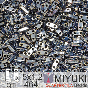 Korálky Miyuki QuarterTila. Barva Light Gunmetal QTL 464 Balení 3g