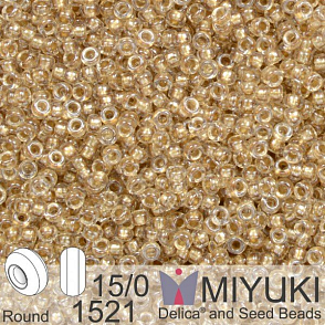 Korálky Miyuki Round 15/0. Barva 1521 Spkl Beige Lined Crystal. Balení 5g