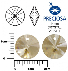 PRECIOSA MC RIVOLI velikost 14mm. Barva CRYSTAL VELVET. 