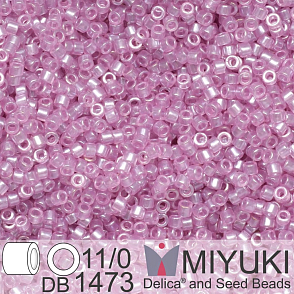 Korálky Miyuki Delica 11/0. Barva Transparent Pale Orchid Luster DB1473. Balení 5g.