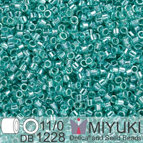 Korálky Miyuki Delica 11/0. Barva Tr Caribbean Teal Luster  DB1228. Balení 5g