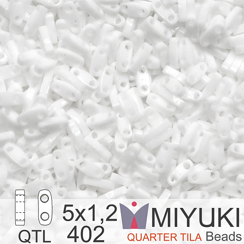 Korálky Miyuki QuarterTila. Barva White QTL 402 Balení 3g