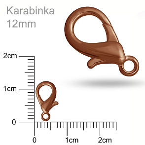 Karabinka velikost 12mm barva staroměď