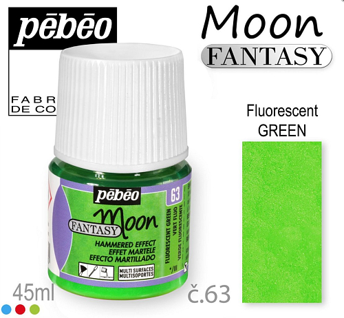 Barva na Šperky MOON Fantasy Pébéo . barva č. 63 FLUORESCENT GREEN. Balení 45ml. 