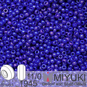 Korálky Miyuki Round 11/0. Barva 1945 Opaque Cobalt Luster. Balení 5g.