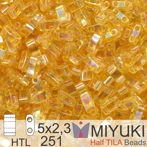 Korálky Miyuki Half Tila. Barva Tr Lt Topaz AB  HTL 251 Balení 3g