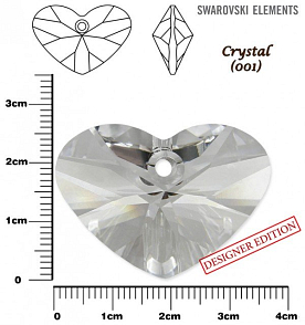 SWAROVSKI 6260 Crazy 4 U Heart barva CRYSTAL velikost 37mm.