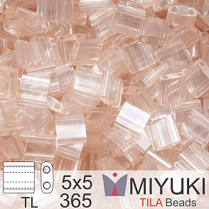 Korálky MIYUKI tvar TILA BEADS velikost 5x5mm. Barva TL-365 Lt. Shell Pink Luster.  Balení 5g.