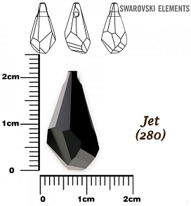 SWAROVSKI POLYGON DROP barva JET velikost 21mm.