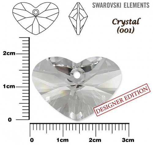 SWAROVSKI 6260 Crazy 4 U Heart barva CRYSTAL velikost 27mm.