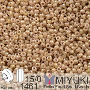 Korálky Miyuki Round 15/0. Barva 1461 Dyed Op Latte.  Balení 5g.