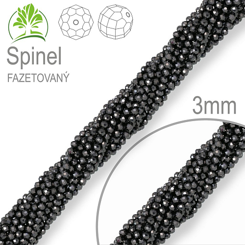 Korálky z minerálů Spinel Fazetovaný  přírodní polodrahokam. Velikost pr.3mm. Balení 130Ks.