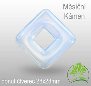 Měsíční Kámen čtverec donut-o pr. 28x28mm tl.5,5mm.