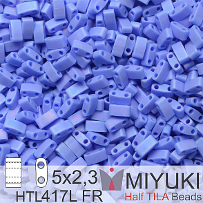 Korálky Miyuki Half Tila. Barva Matte Op Periwinkle AB HTL 417L FR Balení 3g