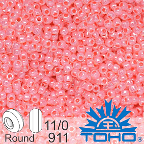 Korálky TOHO tvar ROUND (kulaté). Velikost 11/0. Barva č.911-Ceylon Impatiens Pink. Balení 8g.