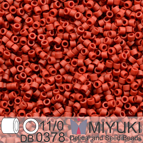 Korálky Miyuki Delica 11/0. Barva Matte Met Brick Red  DB0378. Balení 5g