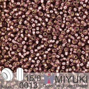 Korálky Miyuki Round 15/0. Barva 0013 S/L Dk Smoky Amethyst. Balení 5g