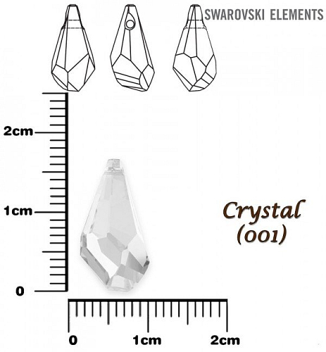 SWAROVSKI POLYGON DROP barva CRYSTAL velikost 17mm.