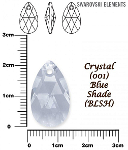 SWAROVSKI Pear-Shaped 6106 barva CRYSTAL BLUE SHADE  velikost 22mm.