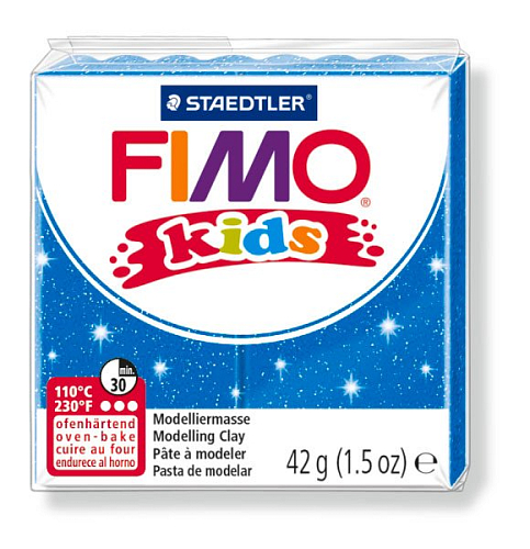 Modelovací hmota Fimo kids 42g MODRÁ SE TŘPYTKAMI č.312