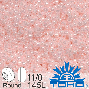 Korálky TOHO tvar ROUND (kulaté). Velikost 11/0. Barva č.145L-Ceylon Soft Pink . Balení 8g.