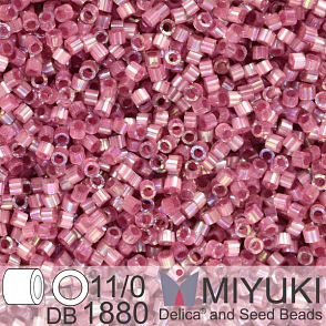 Korálky Miyuki Delica 11/0. Barva Silk Inside Dyed Hydrangea AB  DB1880. Balení 5g.