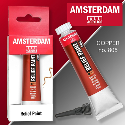 Reliéfní barvy Amsterdam Relief Paint 20 ml color COPPER no. 805