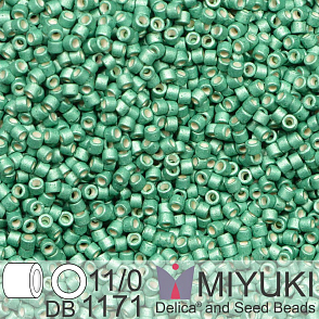 Korálky Miyuki Delica 11/0. Barva Galvanized Matte Dark DB1171. Balení 5g